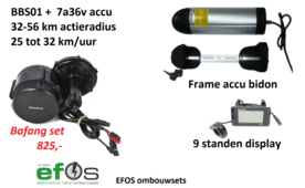 Bafang middenmotor met 7a36volt bidon accu