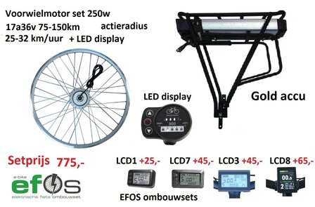 Fiets ombouwen naar elektrisch met hoge actie radius