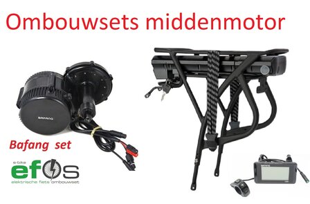 Ombouwset elektrische fiets met midden motor van Bafang