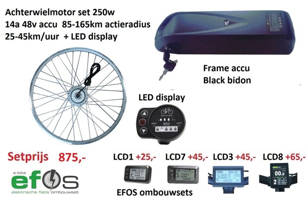 tyfoon Afkorten Prediken Fiets elektrisch maken Ombouwset elektrische fiets - EBIKE EFOS ombouwset  om u fiets elektrisch te maken