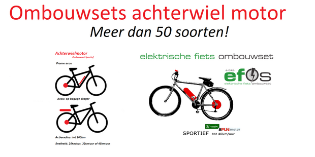 Ombouwset fiets achterwiel motor