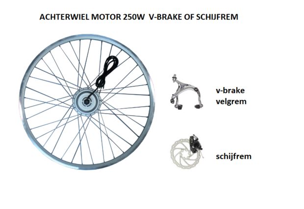 Achterwiel motor schijfrem / velgrem