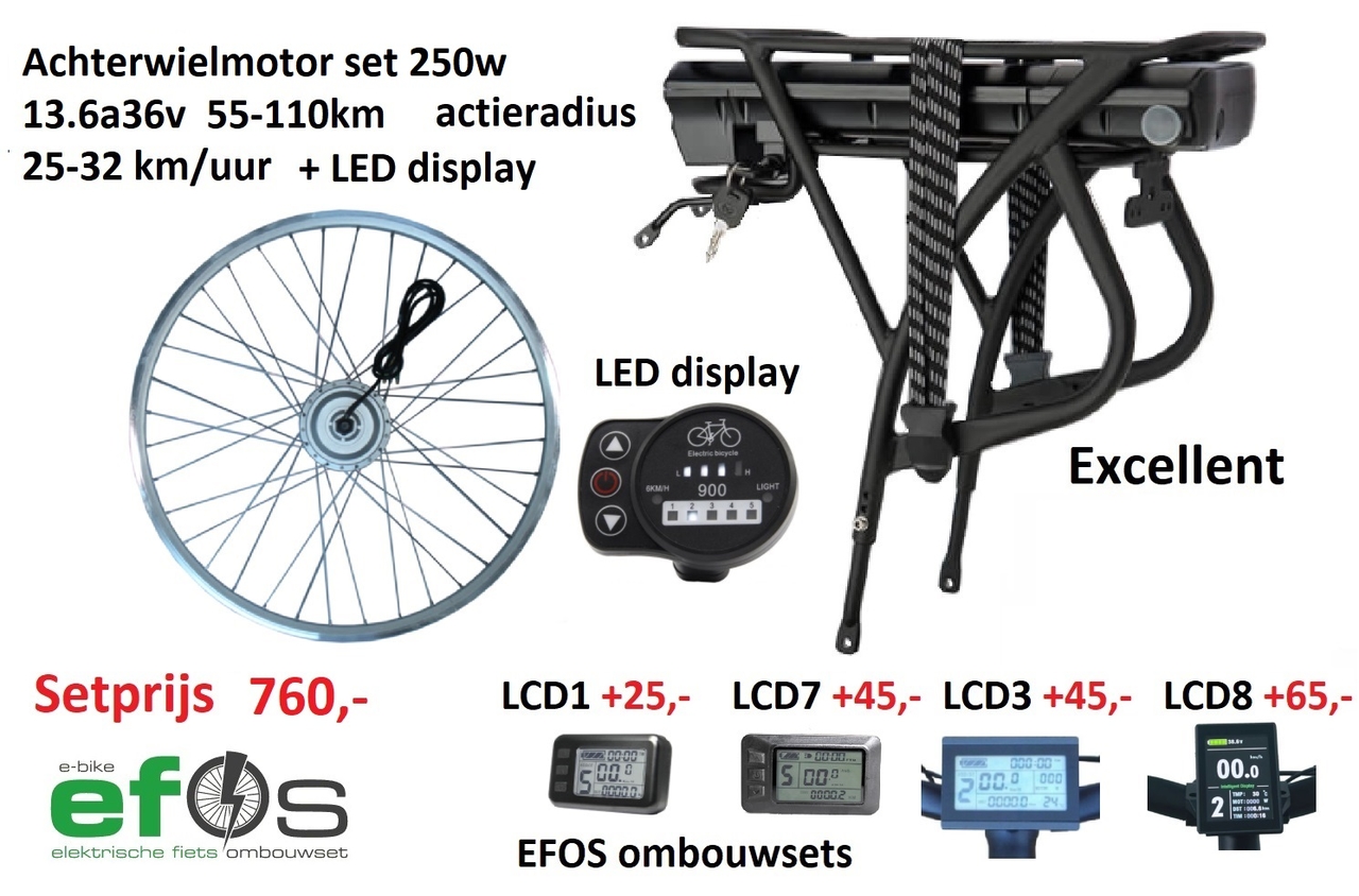 duizend Boekhouder vertrouwen Fiets elektrisch maken Ombouwset elektrische fiets - EBIKE EFOS ombouwset  om u fiets elektrisch te maken