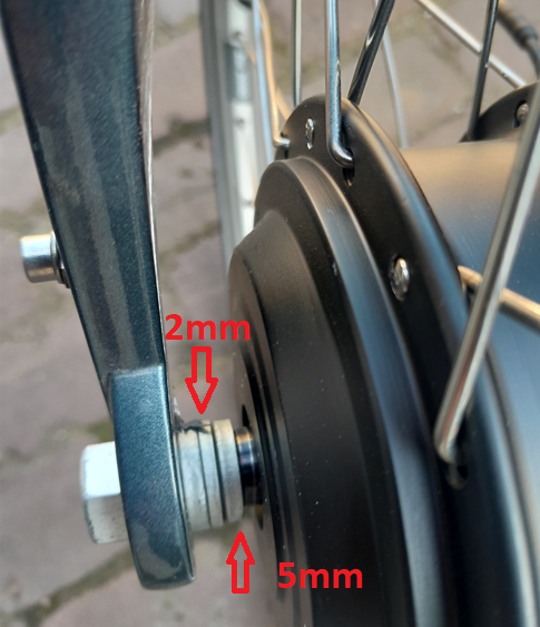 e-bike rollerbrake motor past ook in voorvork van 11,5cm