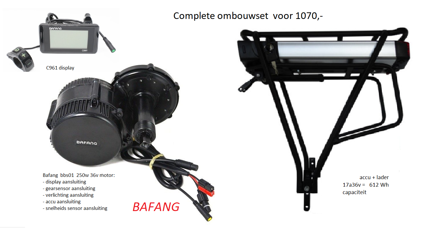 Batavus Finez met middenmotor met ombouwset EFOS