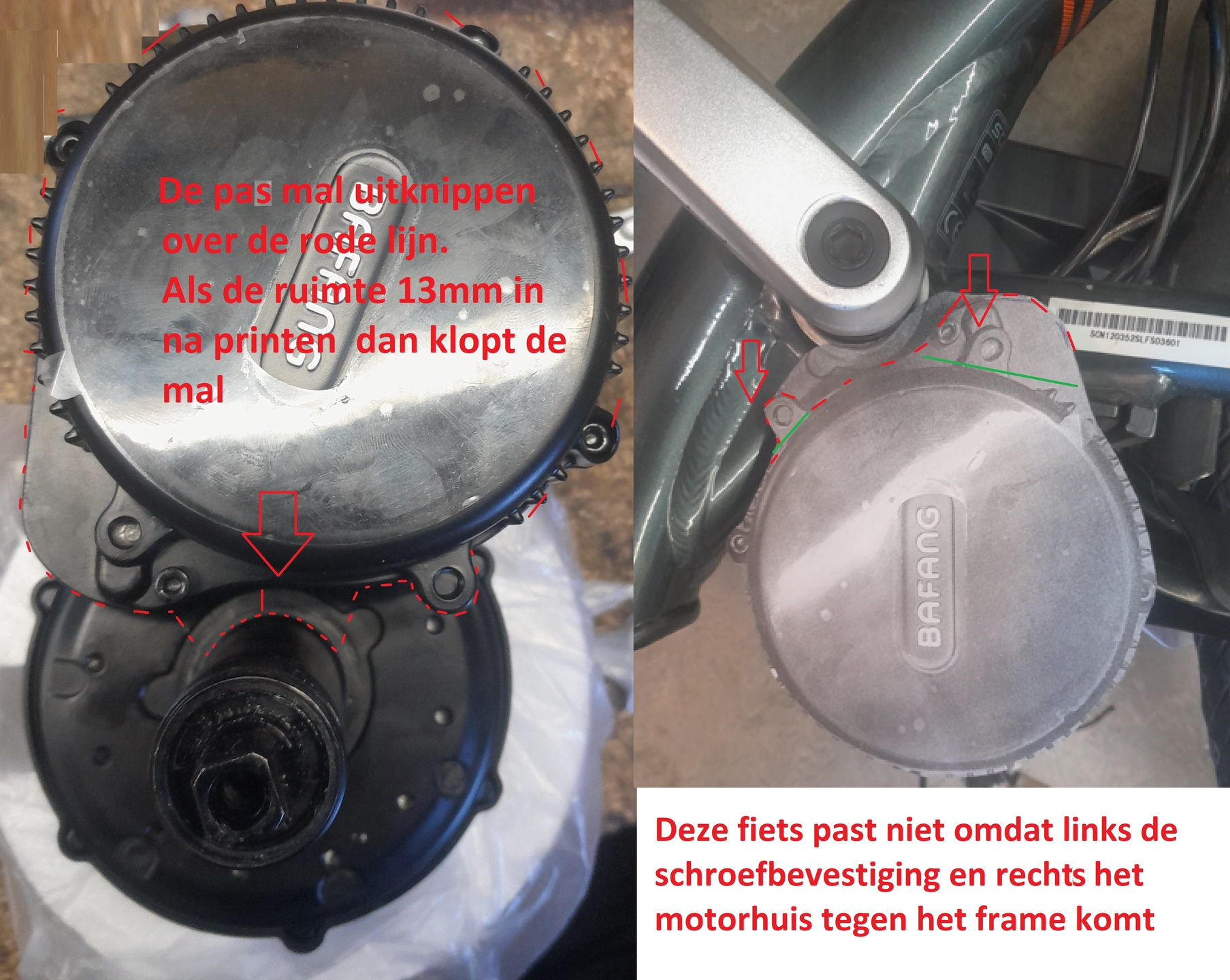 Bafang pas mal. Meten of de Bafang motor op je fiets past