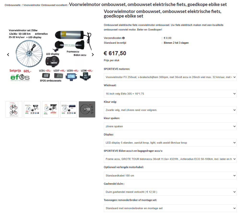 Easy rider compact ombouwset  voor driewieler electrisch te maken