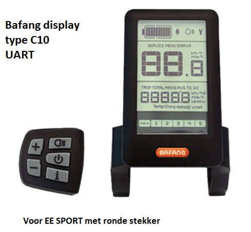 Bafang C10 display UART voor EE SPORT speed pedelec