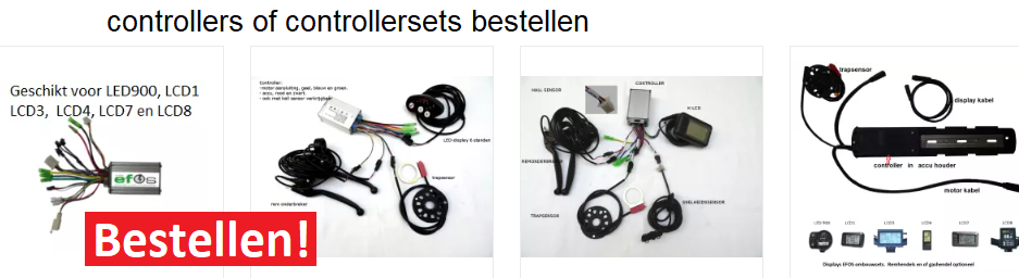 Controllers of Controllersets bestellen voor voorwielmotor of achterwielmotor ombouwset van EBIKE EFOS