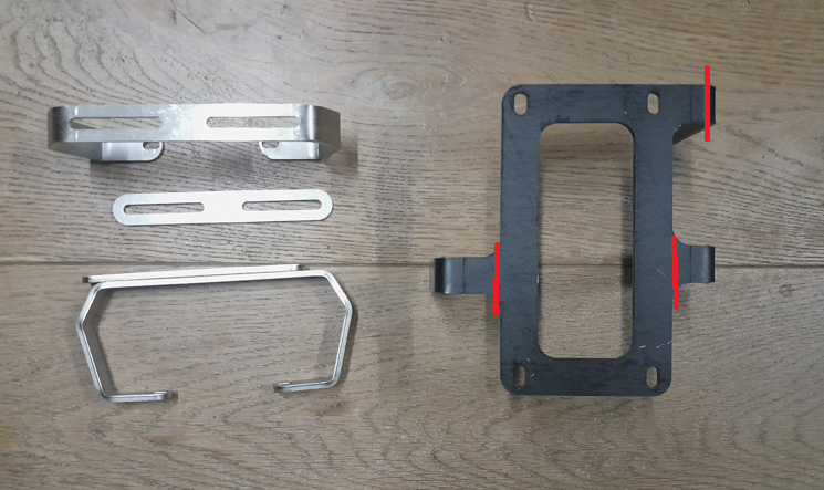 Ophangbeugels van EBIKE EFOS voor een accu van een Easy Rider