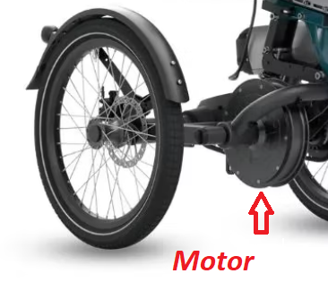 Motor Easy Rider 3  op achteras aandrijving