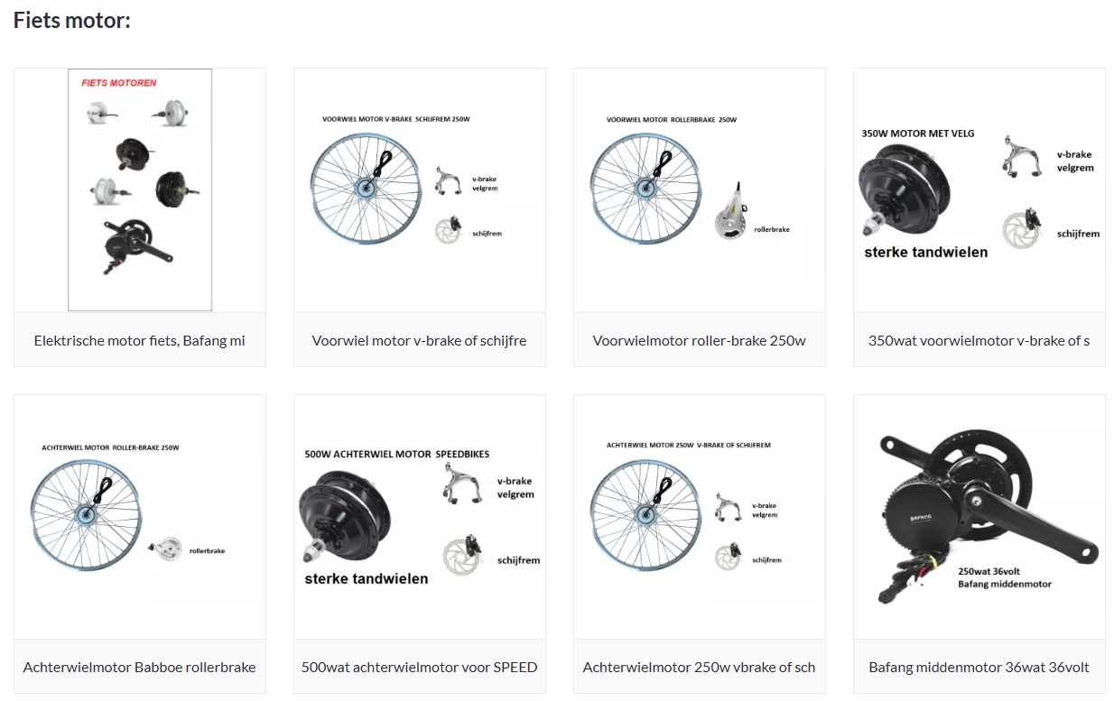 Ombouwset zonder accu bestellen! Motor plus controller-set van EBIKE EFOS