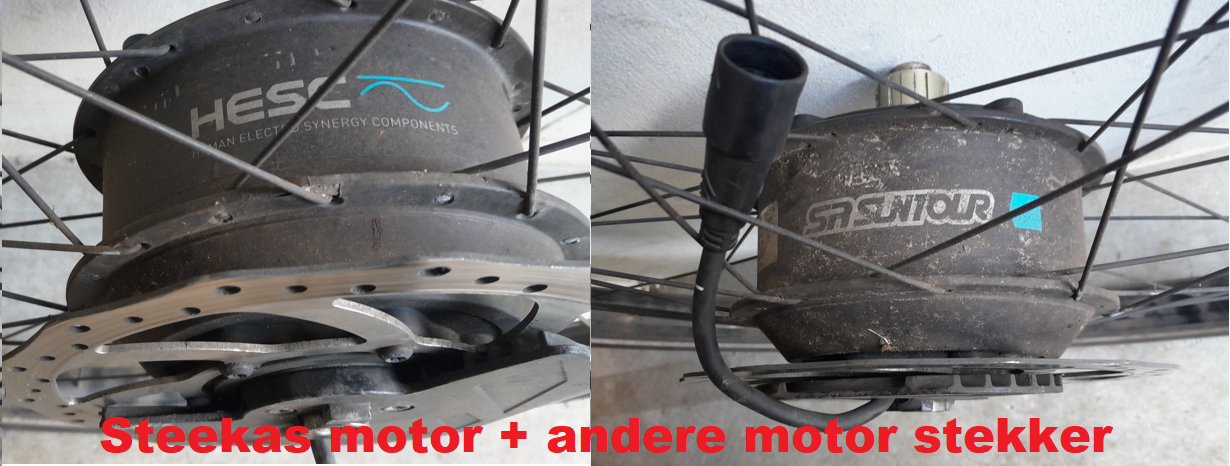 Greenmover motor van SR Suntour met een steekas  motor