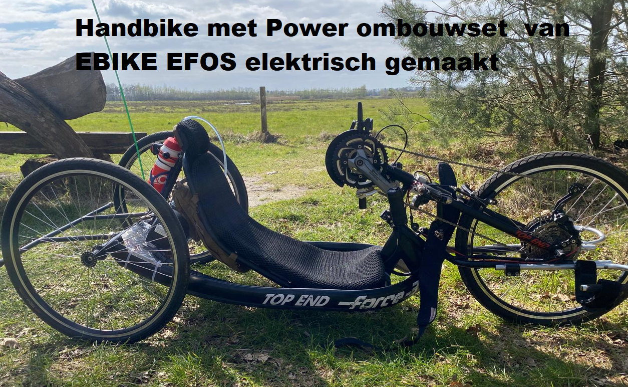 Frontline force 3  handbike elektrisch gemaakt met EBIKE EFOS ombouwset elrktrische fiets