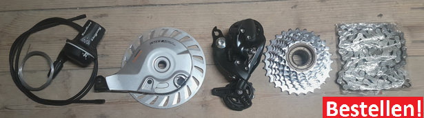 Bestellen ombouwen van naafversnelling systeem naar derailleurversnelling