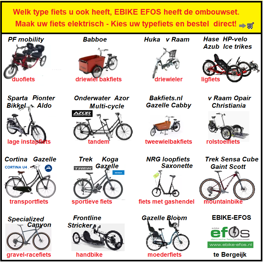 Bestel eenvoudig de ombouwset voor uw fiets