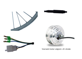 8FUN 250w voorwiel motor 250w geschikt voor  v-brake of schijfrem