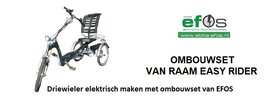Ombouwset  driewieler easy rider,  driewieler elektrisch maken o.a. Van Raam, PF Mobility, Pfautec, Tri-bike, Huka, Lintech Singly Air, eenpersoons 