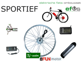 Uw elektrische fiets opvoeren met een sterke achterwielmotor - EBIKE EFOS ombouwset u fiets elektrisch te